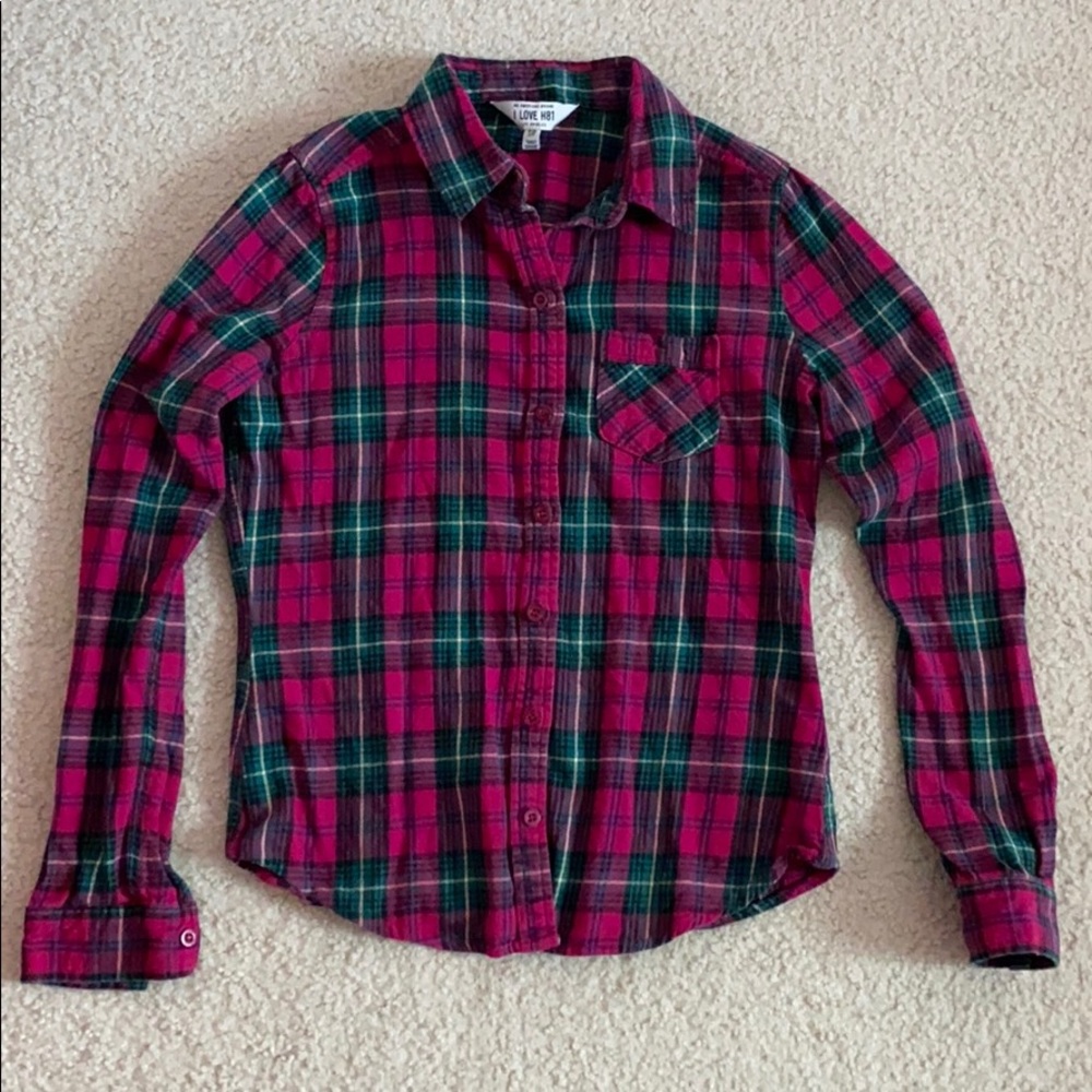 *4/$24* F21 Heritage Pink/Green Flannel